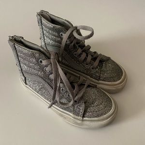Silver Glitter High Top Vans